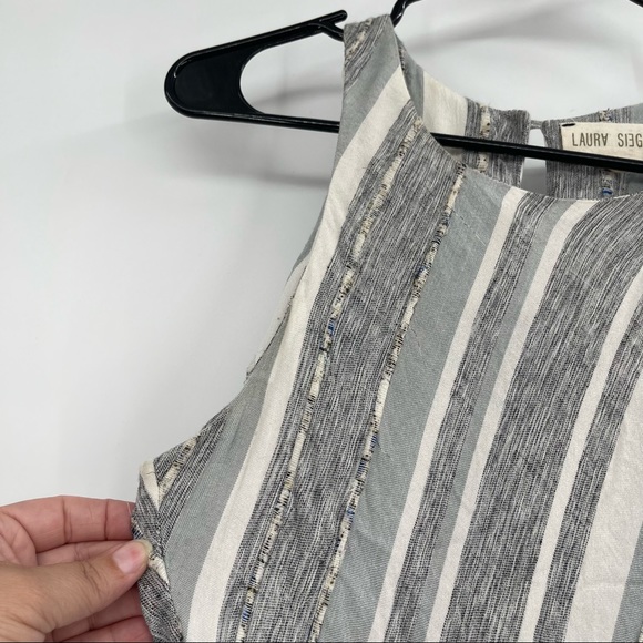 Anthropologie Laura Siegel Striped Pom Fringe Tank Tunic Top - Picture 2 of 14